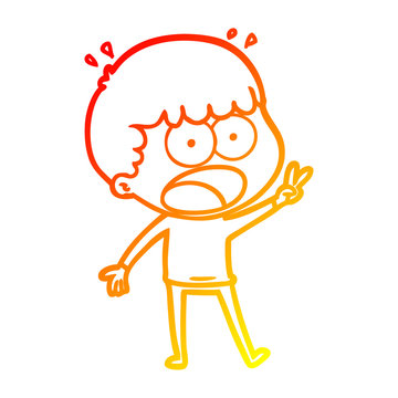 recommend clip art: warm gradient line drawing cartoon shocked man