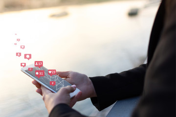 Social media,social network concept with smart phone