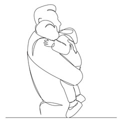 dad man with a baby in her arms