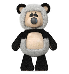3d illustration funny bear panda/3d illustration toy Panda bear stands © karelin721