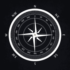 vector icon with compass rose for your design