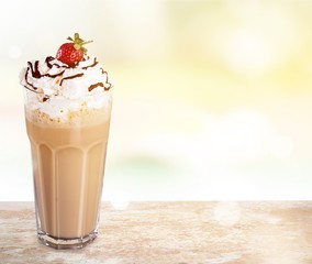 Latte macchiato coffee isolated on white background