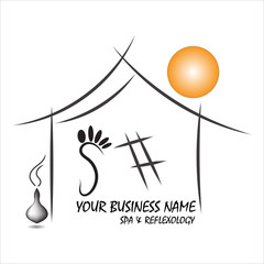 Simple and stylish modern logo and illustration, house vector hand drawn element