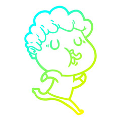 cold gradient line drawing cartoon man singing