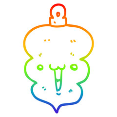 rainbow gradient line drawing cartoon christmas decoration bauble