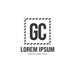 Fototapeta premium Initial GC logo template with modern frame. Minimalist GC letter logo vector illustration