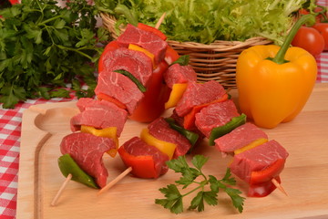 brochette de veau aux poivrons