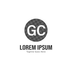 Initial GC logo template with modern frame. Minimalist GC letter logo vector illustration