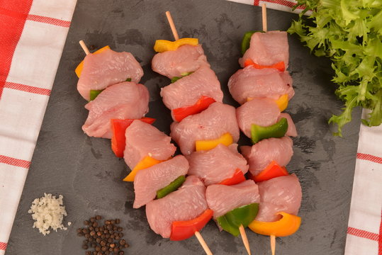 Brochette De Dinde Aux Poivrons