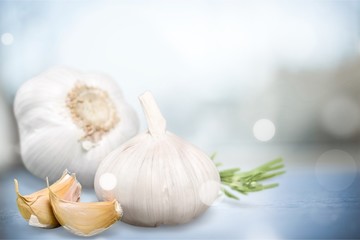Fresh garlic isolated on white  background