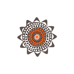 Aboriginal art dots painting logo design template