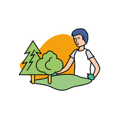 Avatar man with trees design