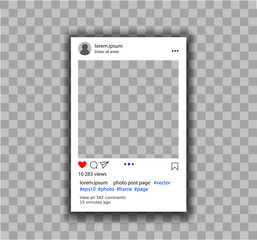 Interface Social Page Photo Frame Concept Vector