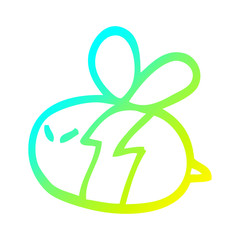 cold gradient line drawing cartoon bee