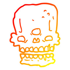 warm gradient line drawing cartoon spooky skull