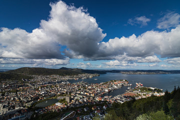 Aerial view of Bergen