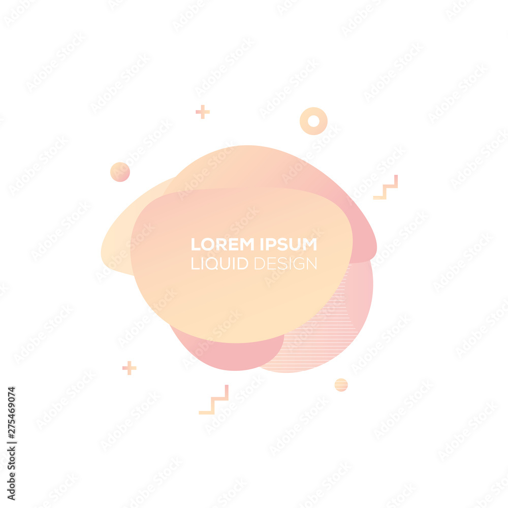 Poster set of liquid color abstract geometric shapes. fluid gradient elements for minimal banner, logo, soc