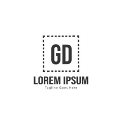 Obraz premium Initial GD logo template with modern frame. Minimalist GD letter logo vector illustration