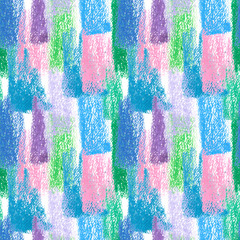 Abstract background of strokes colored wax crayons. Seamless pattern.