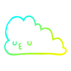 cold gradient line drawing cute cartoon cloud