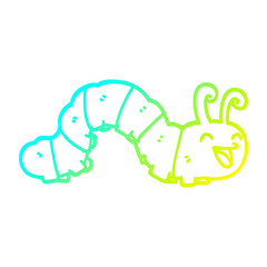 cold gradient line drawing cute cartoon caterpillar