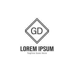 Fototapeta premium Initial GD logo template with modern frame. Minimalist GD letter logo vector illustration
