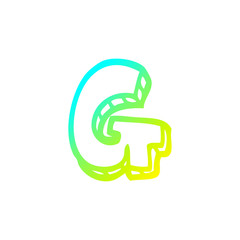 cold gradient line drawing cartoon letter g
