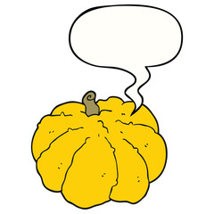 cartoon squash and speech bubble