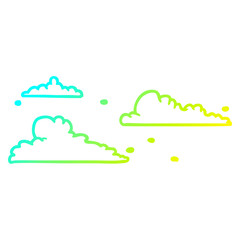 cold gradient line drawing clouds drifting by