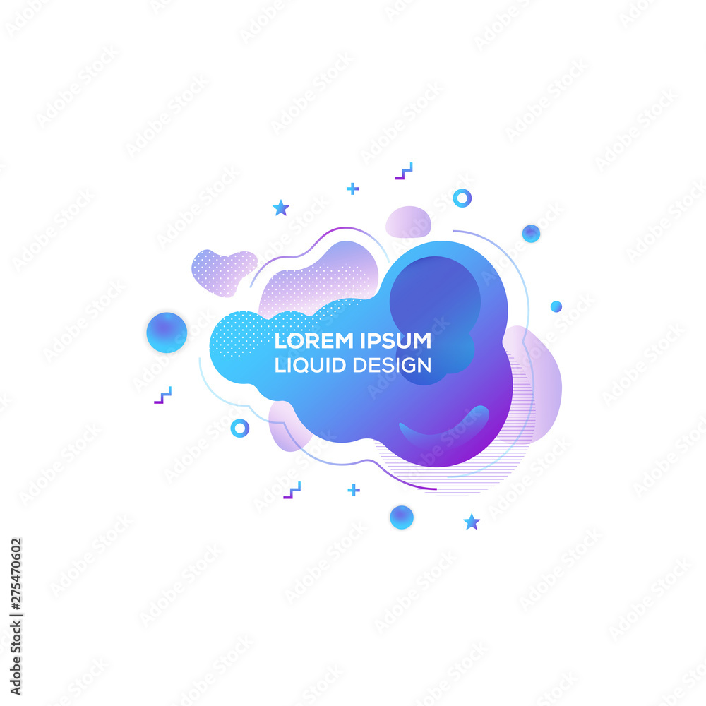 Poster set of liquid color abstract geometric shapes. fluid gradient elements for minimal banner, logo, soc