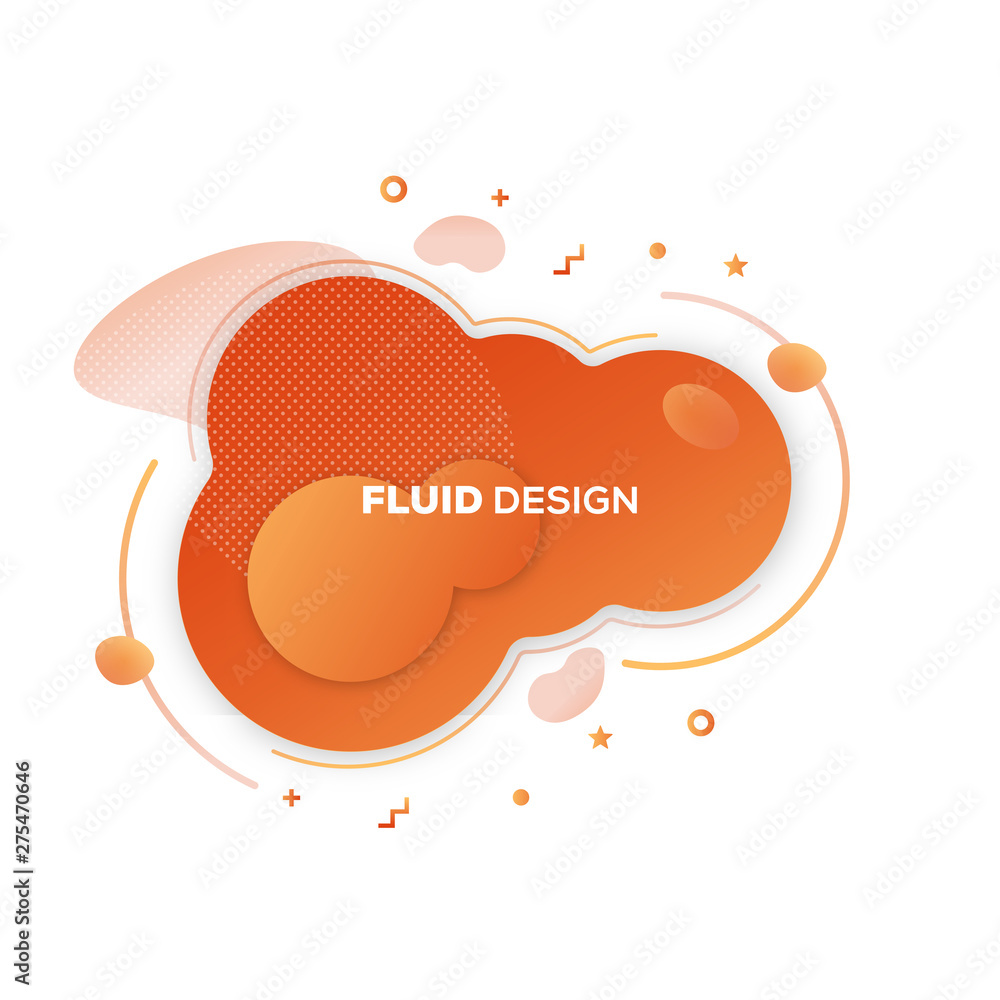 Fototapete set of liquid color abstract geometric shapes. fluid gradient elements for minimal banner, logo, soc