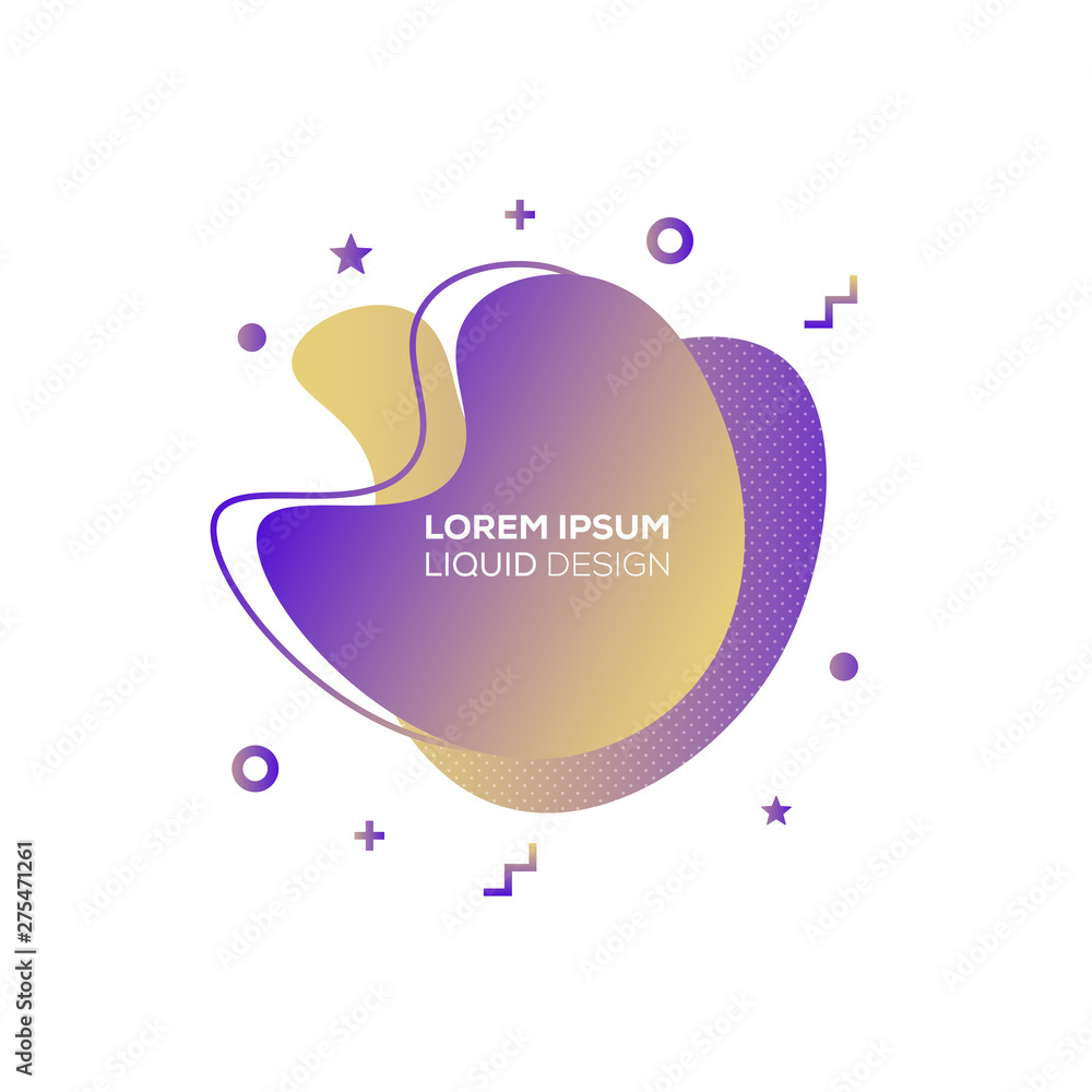 Poster set of liquid color abstract geometric shapes. fluid gradient elements for minimal banner, logo, soc