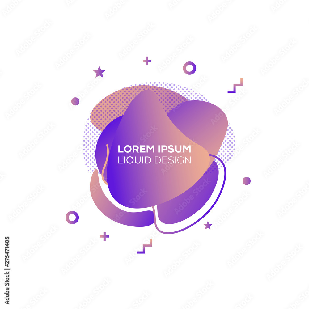 Poster set of liquid color abstract geometric shapes. fluid gradient elements for minimal banner, logo, soc