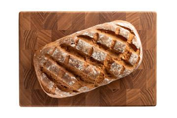 loaf of bread isolated on white background