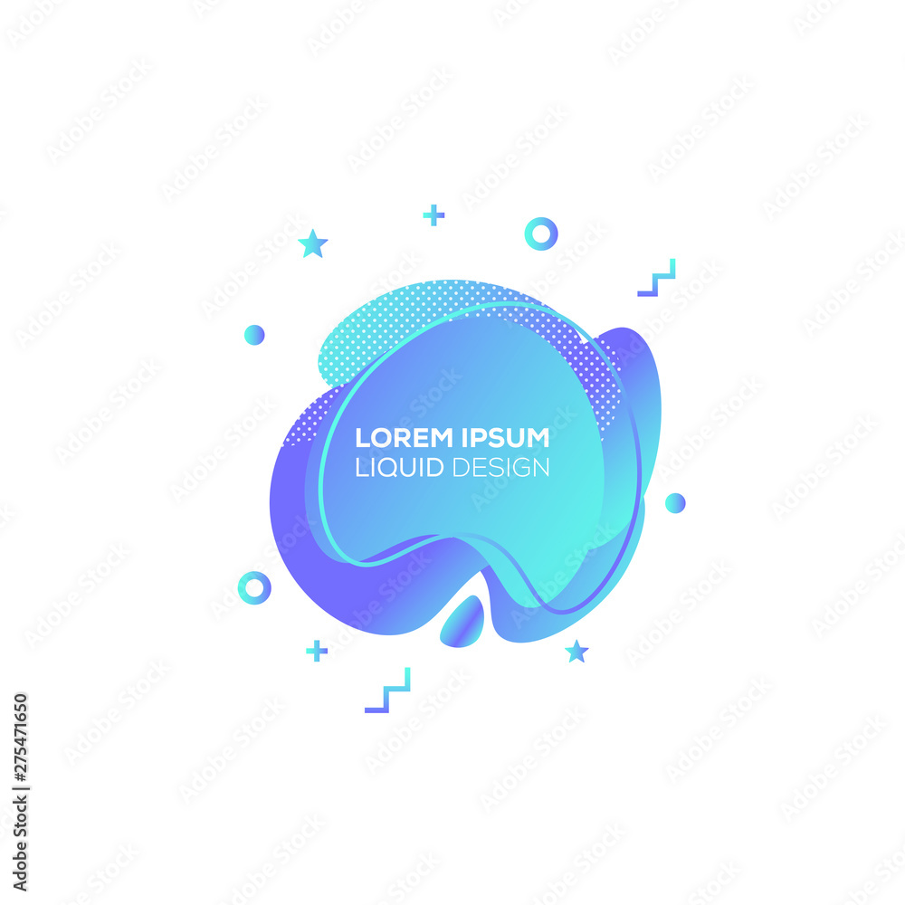 Poster set of liquid color abstract geometric shapes. fluid gradient elements for minimal banner, logo, soc