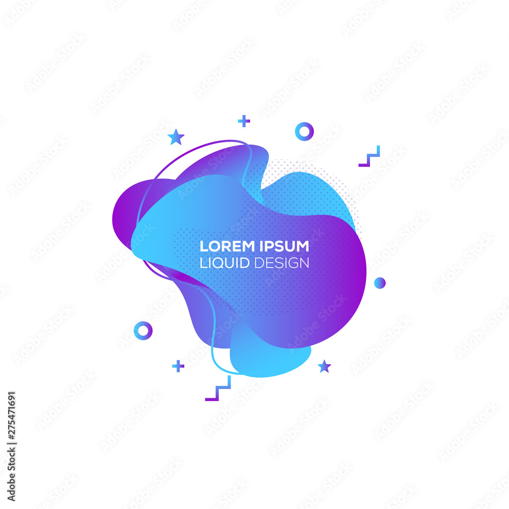 Poster set of liquid color abstract geometric shapes. fluid gradient elements for minimal banner, logo, soc