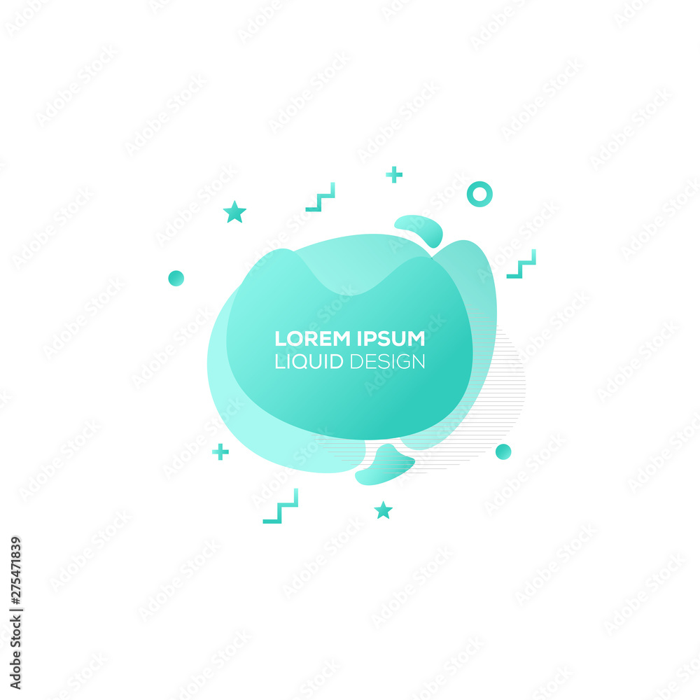 Poster set of liquid color abstract geometric shapes. fluid gradient elements for minimal banner, logo, soc