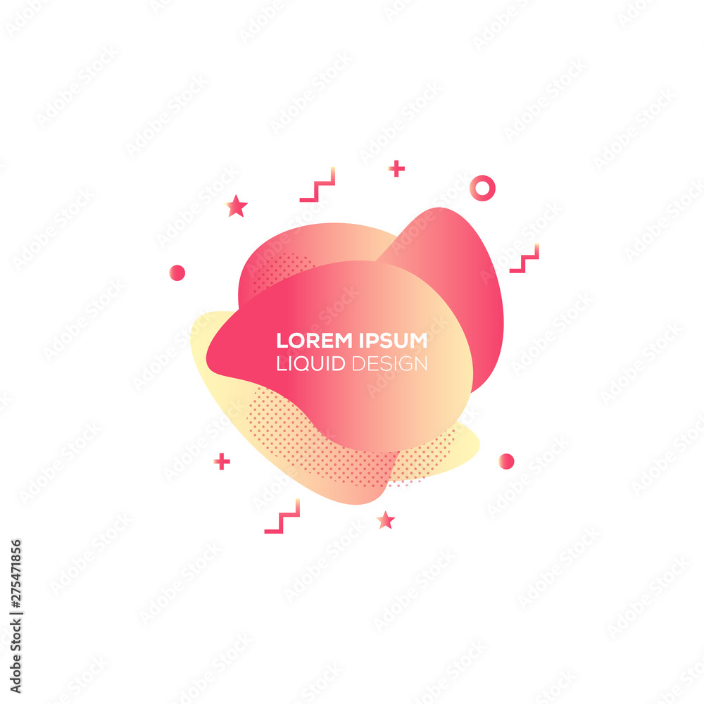 Poster set of liquid color abstract geometric shapes. fluid gradient elements for minimal banner, logo, soc
