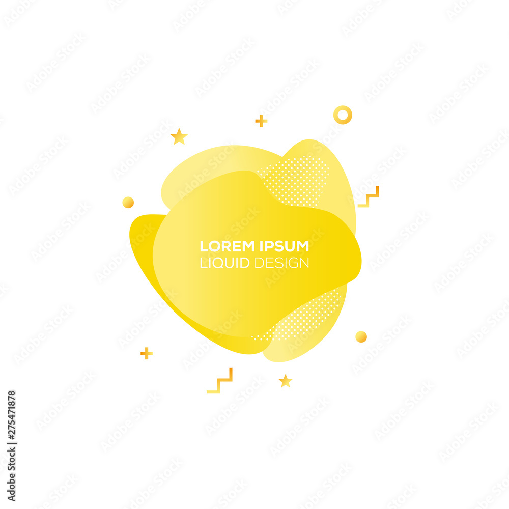 Poster set of liquid color abstract geometric shapes. fluid gradient elements for minimal banner, logo, soc