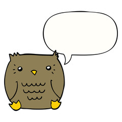 cartoon owl and speech bubble