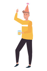 Fototapeta premium Man cartoon with party hat design