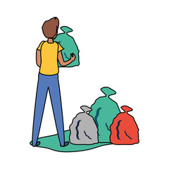 Avatar man with trash bag design