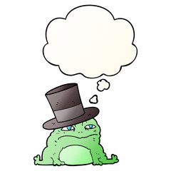 cartoon rich toad and thought bubble in smooth gradient style