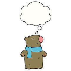 cartoon bear and thought bubble
