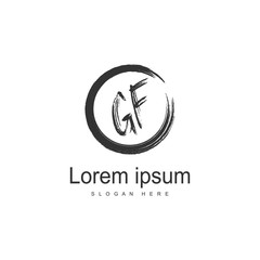 Initial GF logo template with modern frame. Minimalist GF letter logo vector illustration