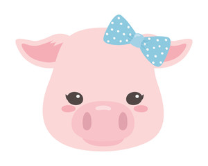 Pig cartoon with bowtie design