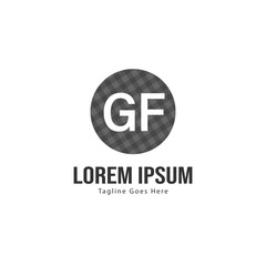 Initial GF logo template with modern frame. Minimalist GF letter logo vector illustration