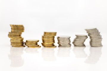 Stack of coins. Image use for business concept, profit growth for the long time.