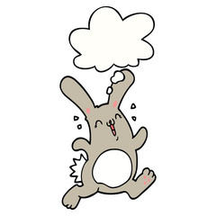 cartoon rabbit and thought bubble
