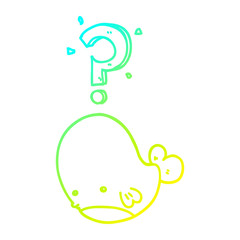 cold gradient line drawing cartoon confused whale